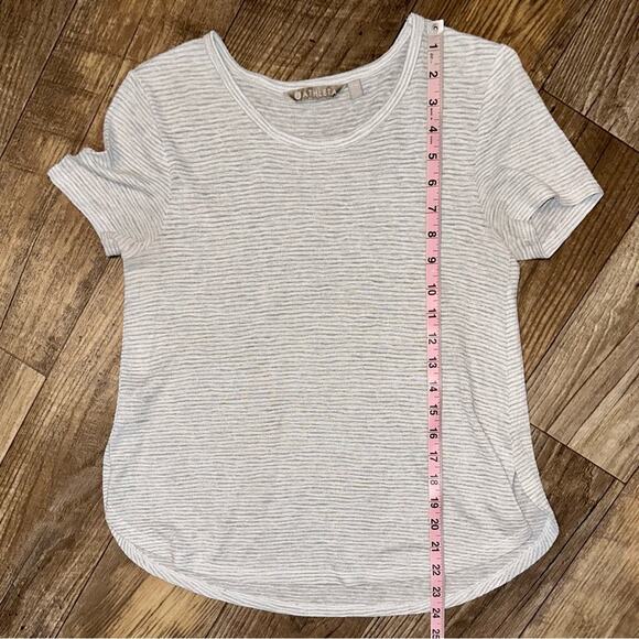 Athleta Breezy Scoop Neck Heather Grey Stripe Short Sleeve Tee Size XXS - Picture 10 of 10
